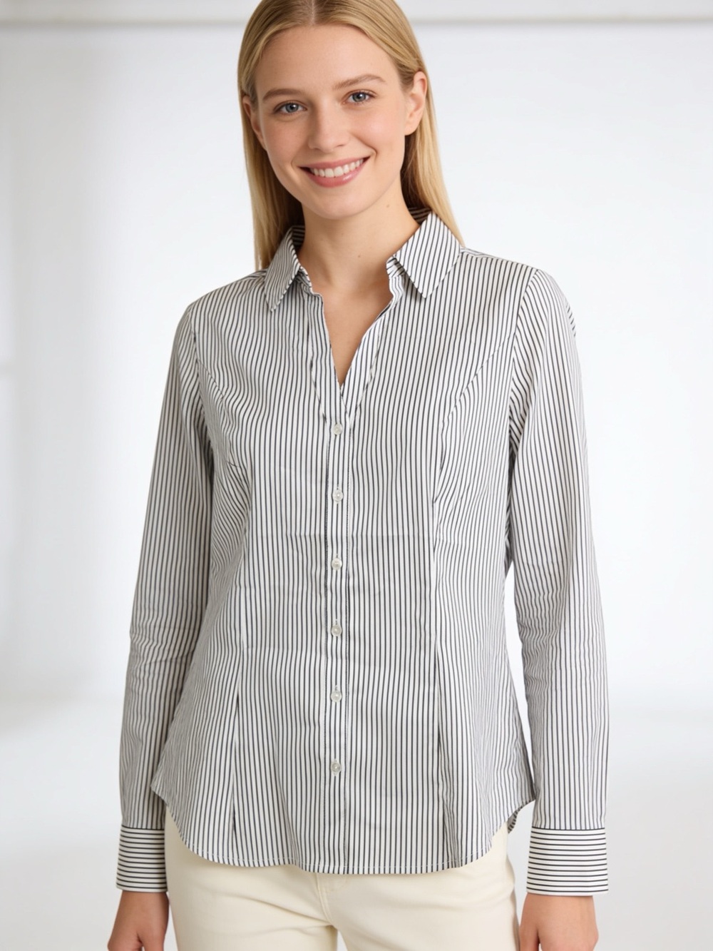 NWT Express Ultimate Essential Original Fit Striped Button Down Shirt Small